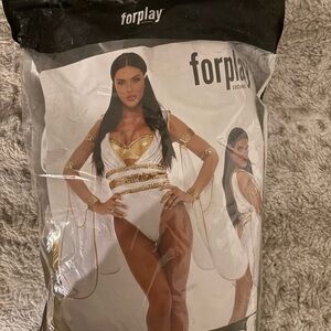 Fashion Nova White and Gold Costume Set
